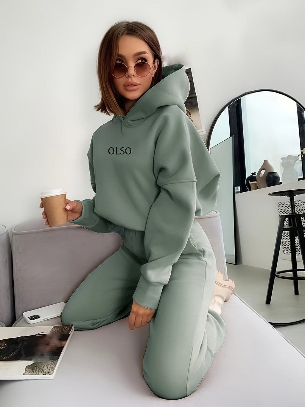 GR | Damen Freizeit Kapuzenpullover und Jogginghosen