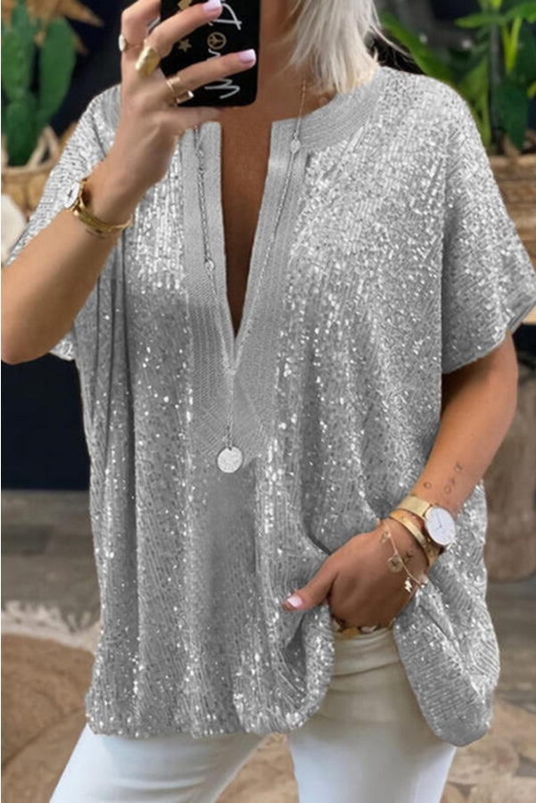 GR | Funky Evening Paliet Top with a Loose Fit