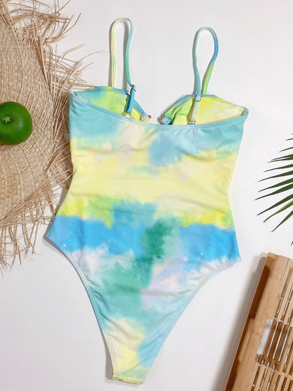 GR | Cutout Tie-Dye Spaghetti-Trägertankini