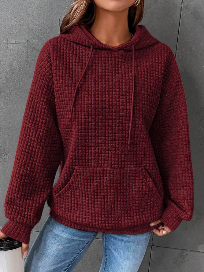GR | Waffelstrick Hoodie Damen - lässiger Oversized Pullover
