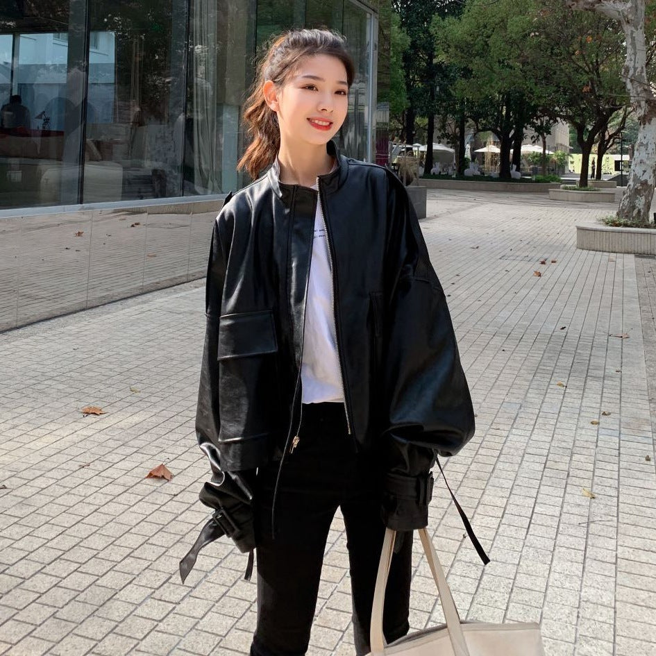 GR | Women's Leather Jacket with Box Cut