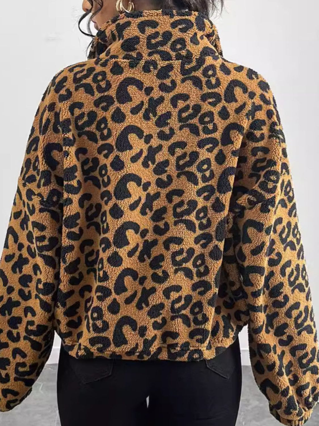 GR | Chic autumn leopard print zip-up jacket for women 