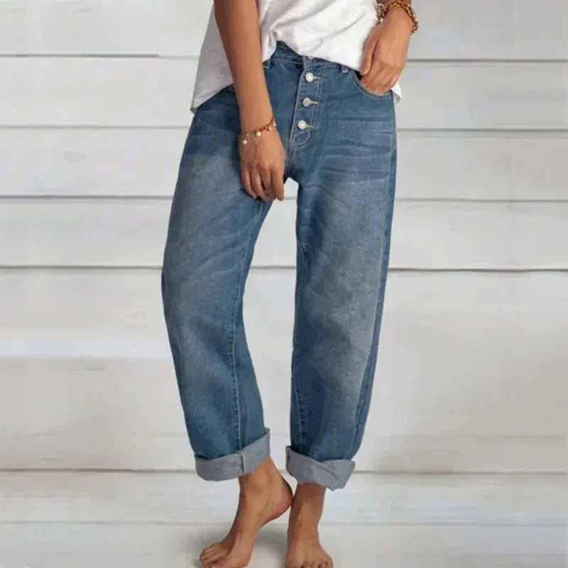 GR | Comfortable, loose-fitting high-waisted jeans for women