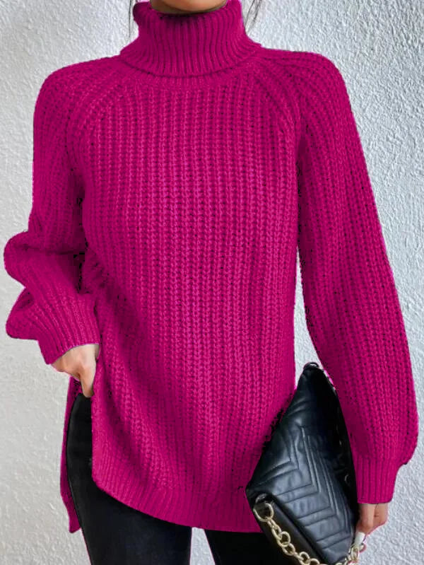 GR Dresden – Roll-neck sweater with raglan sleeves and slit hem 