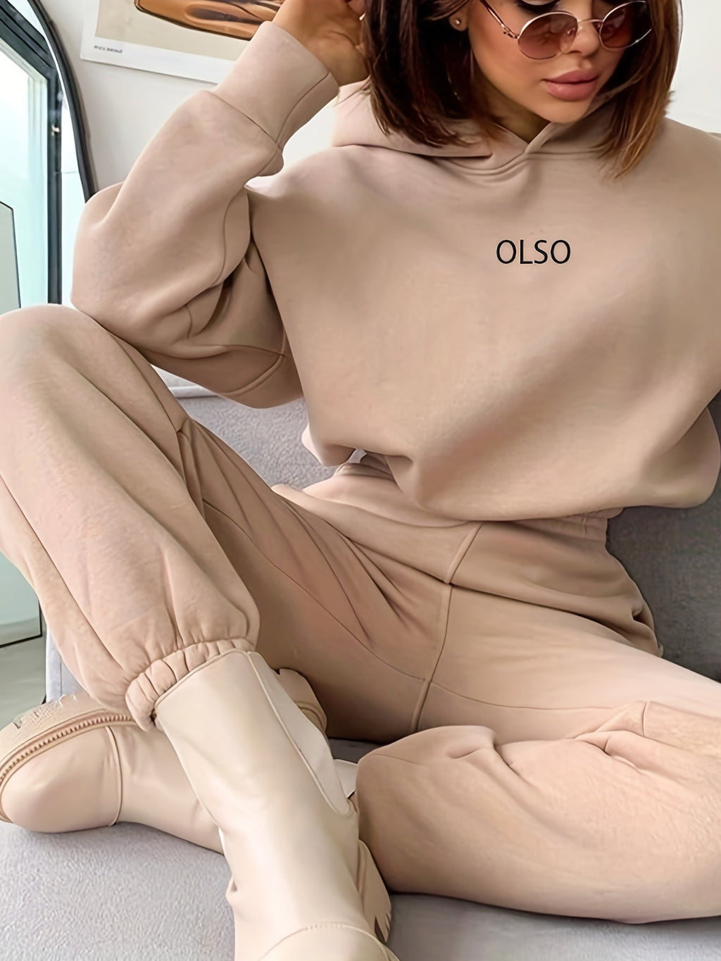 GR | Damen Freizeit Kapuzenpullover und Jogginghosen