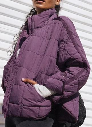 GR - Stand-up collar quilted jacket