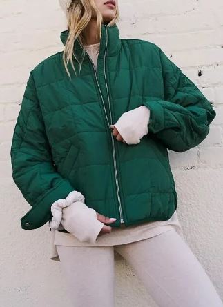 GR - Stand-up collar quilted jacket