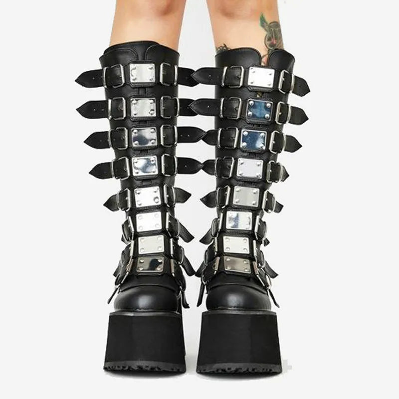GR | Zip Up Chunky High Heel Boots