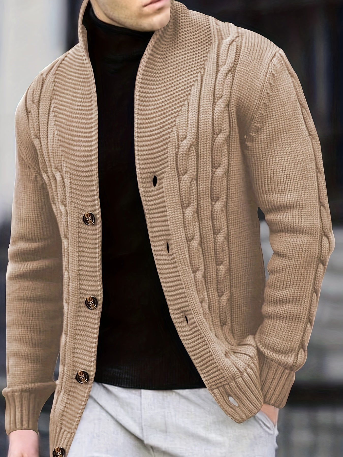 GR | Zopfstrickjacke mit Knöpfen