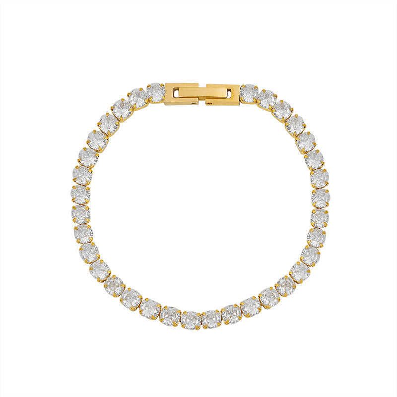 GR | Bracelet Bling Chain Titanium Steel Cube Chain