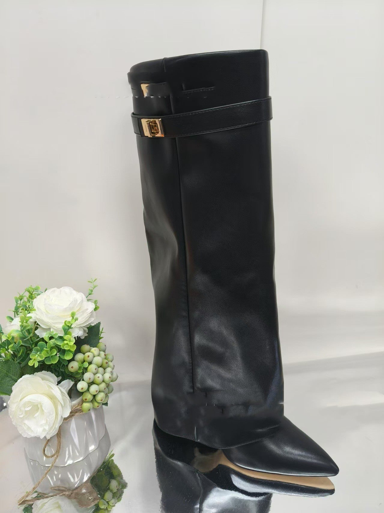 GR | Verschluss Hosen Stiefel Reiterstiefel Mittlere Wade