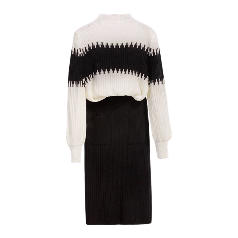 GR | 1-piece knitwear set - long-sleeved sweater and slim midi skirt