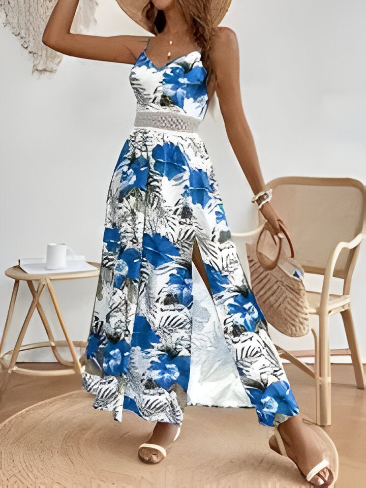 GR | Elegantes Ärmelloses Geteiltes Kleid Für Frauen