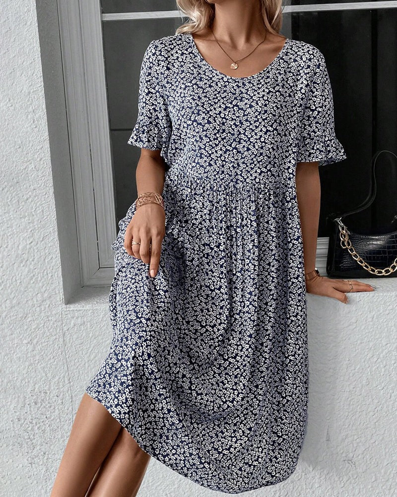 Elegant floral midi dress for women