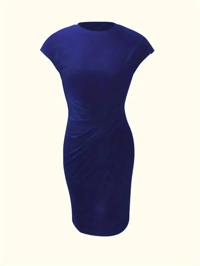 GR | Stilvolles Schmales Kleid Mit Rundhalsausschnitt