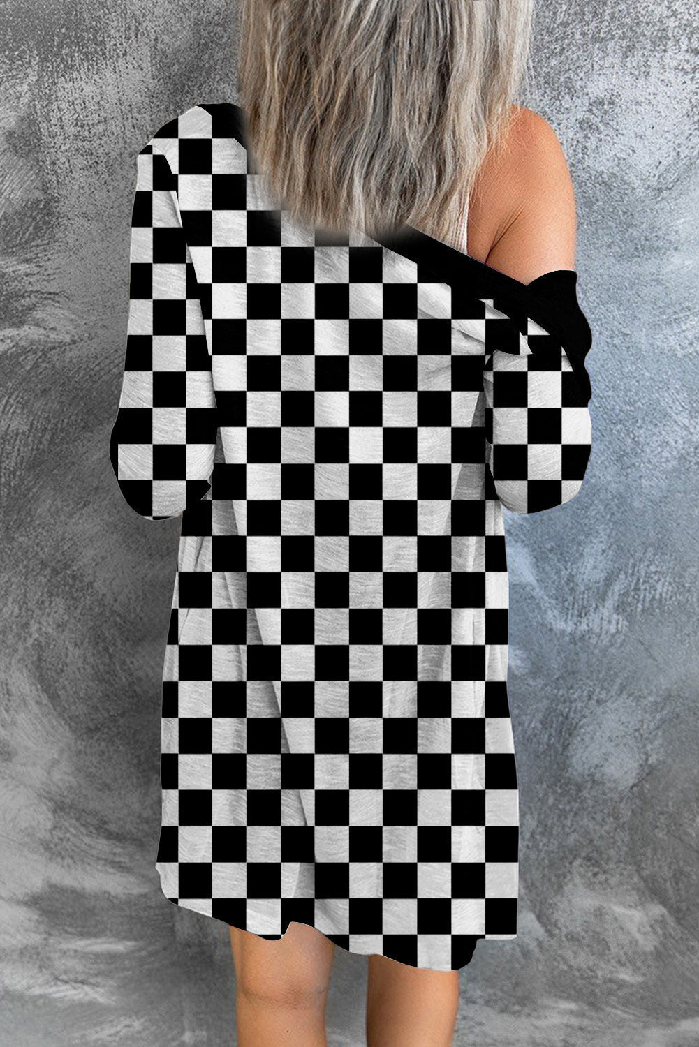 GR | Checkered Button-On Long Sleeve Cover