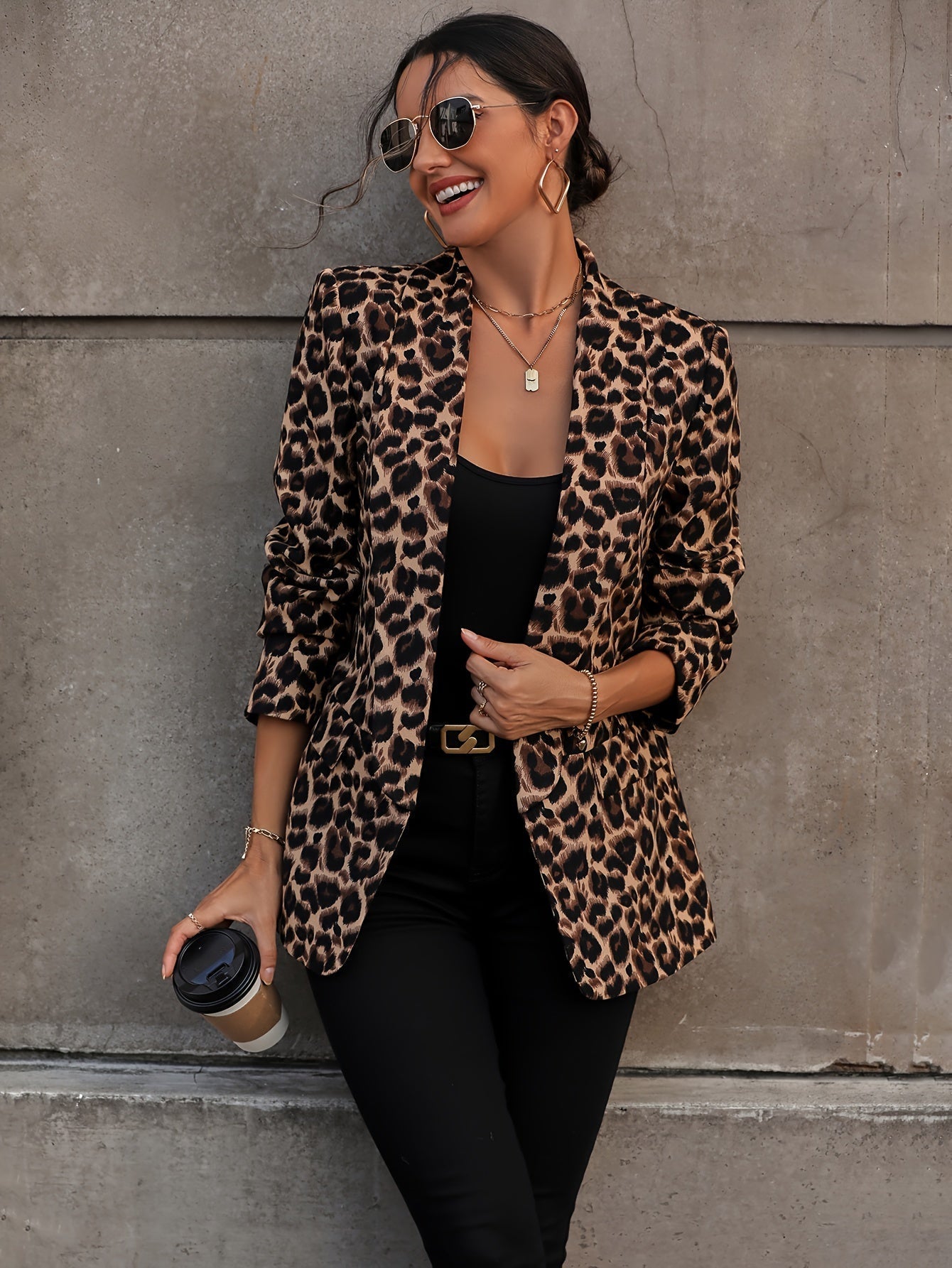 GR | Elegant business long blazer with