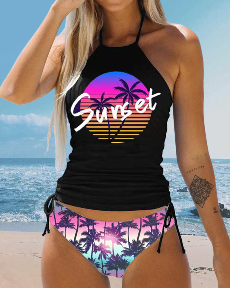 GR | Swimsuit set with palm motif