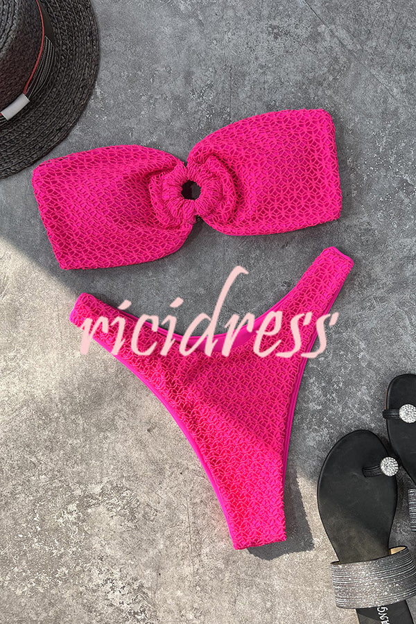 GR bandeau bikini with a ring neckline