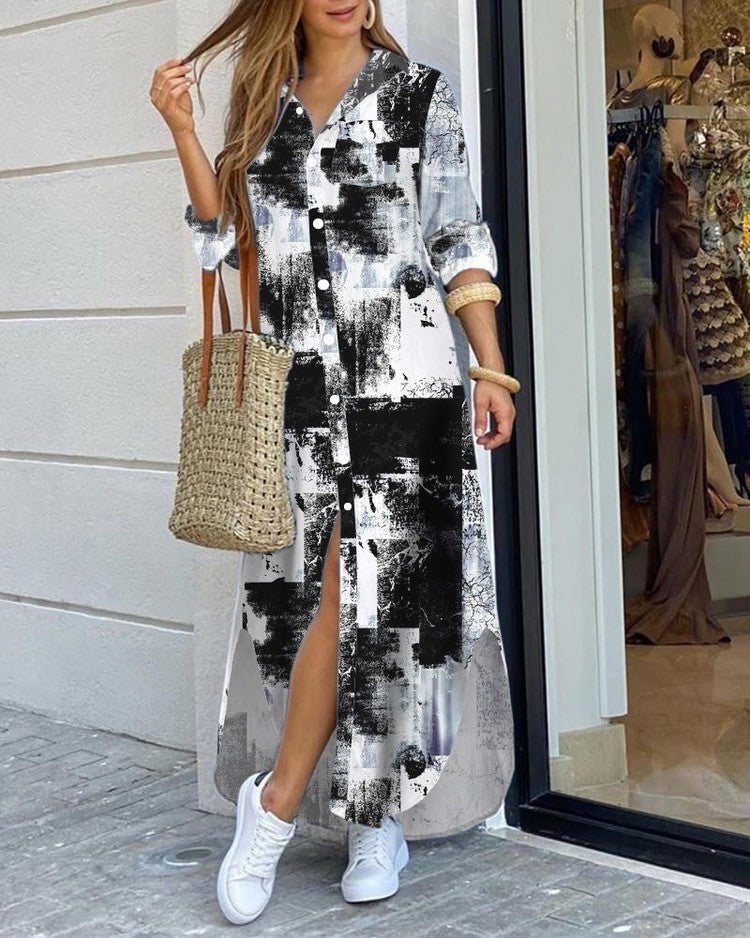 GR | Spring and summer fashion sexy blouse long skirt dress
