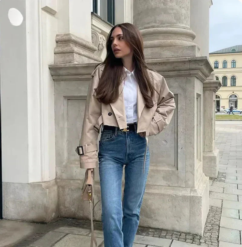 GR | Long-sleeved trench coat with adjustable belt