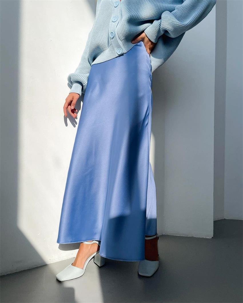 GR | Stylish high-waisted skirt Silky Ice Silk skirt 