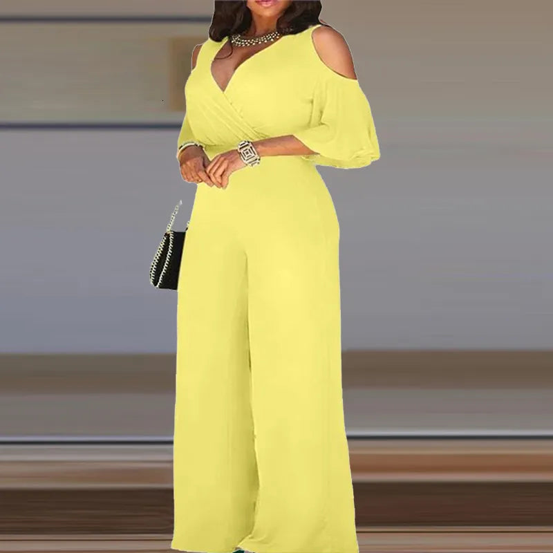 GR - Hollow Shoulder Jumpsuits