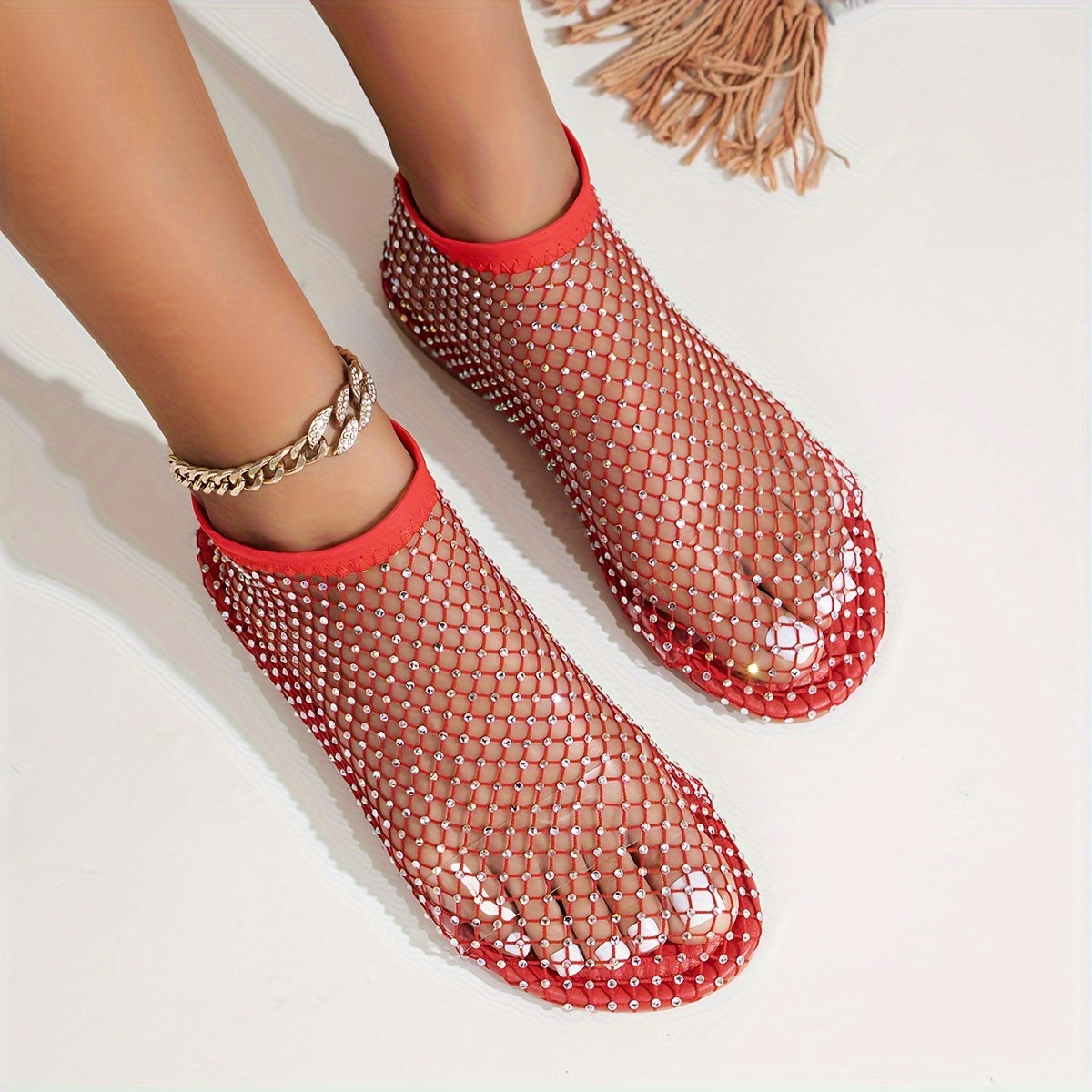 GR | Construction Strasa, Flat Shoes, Transparent Sandals for the Beach