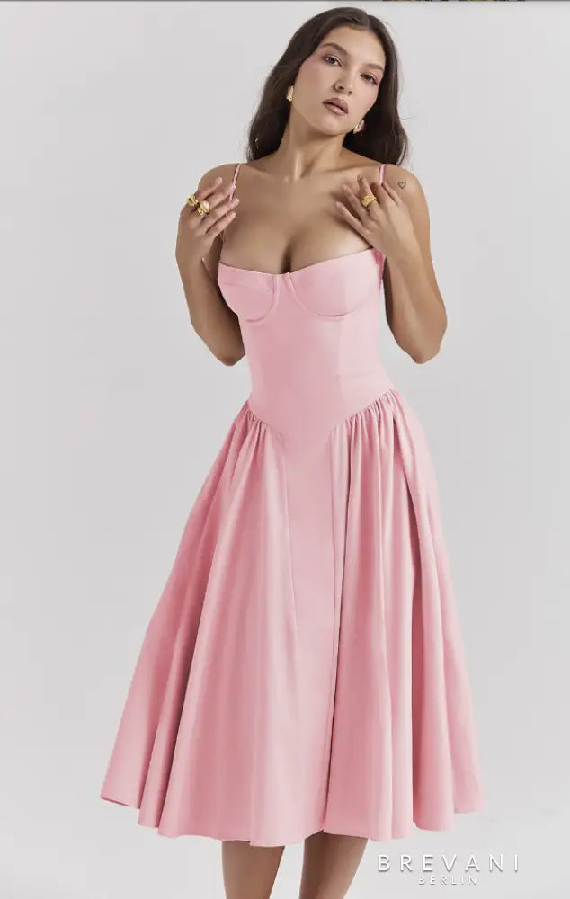 Midikleid in Korsettform
