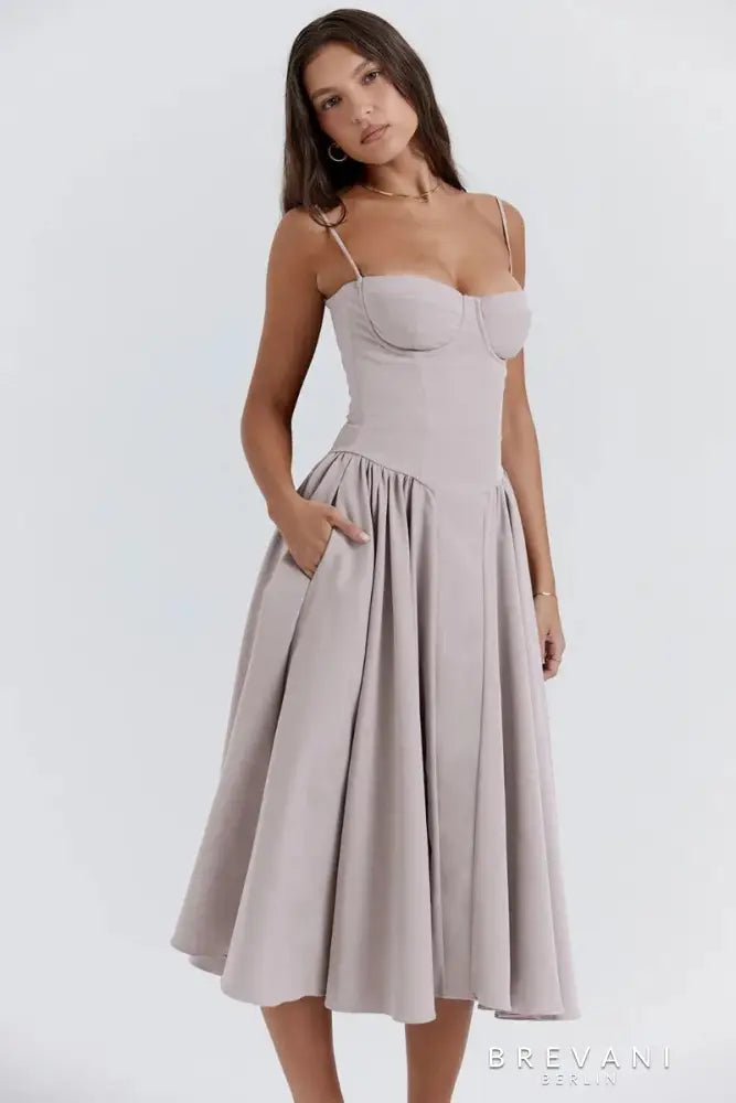 Midikleid in Korsettform