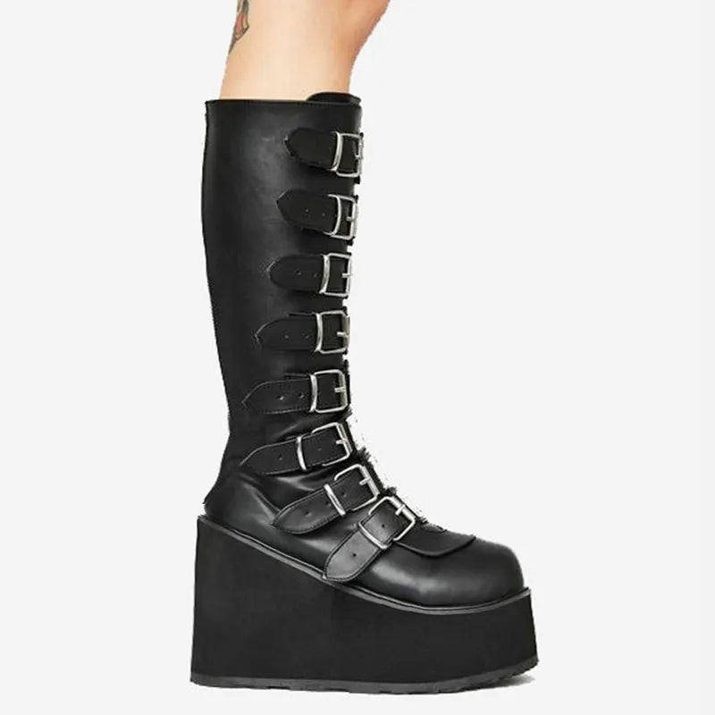 GR | Zip Up Chunky High Heel Boots