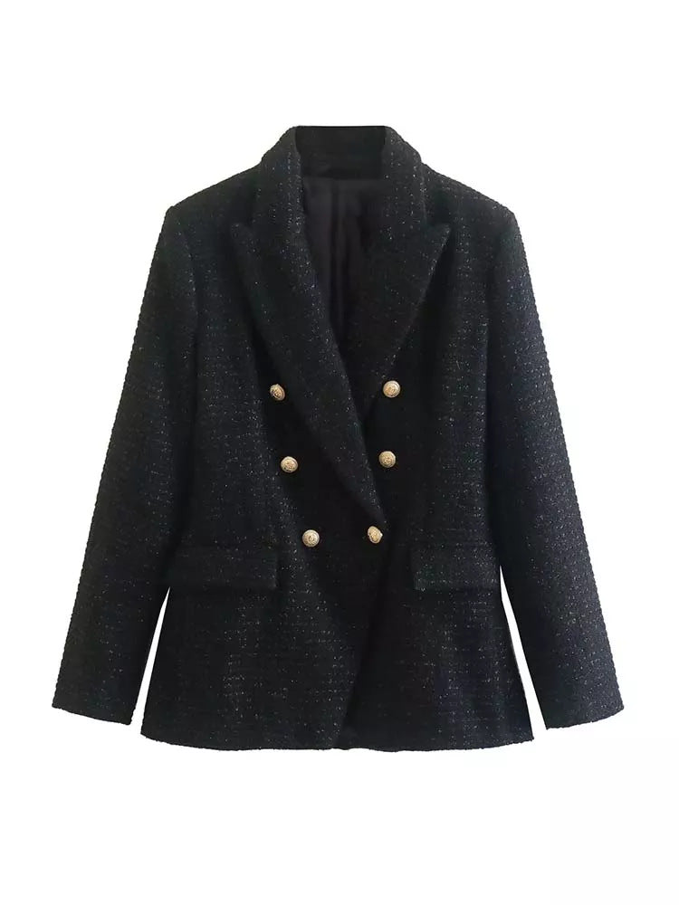 GR | Women's Structured Blazer with Double Button Front