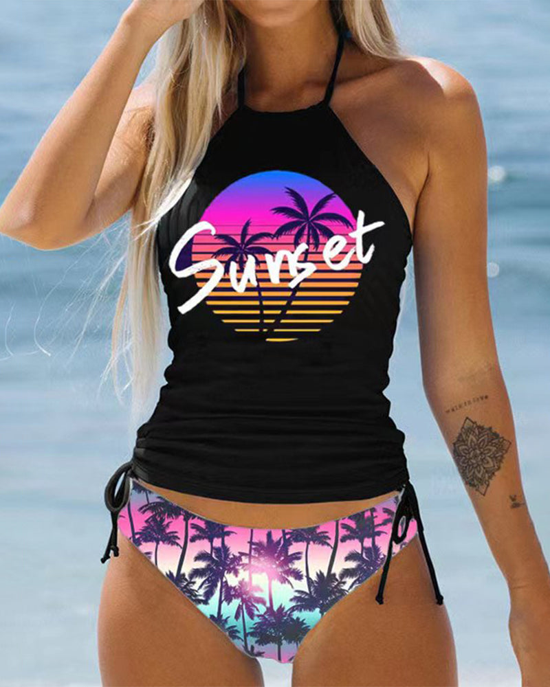 GR | Swimsuit set with palm motif