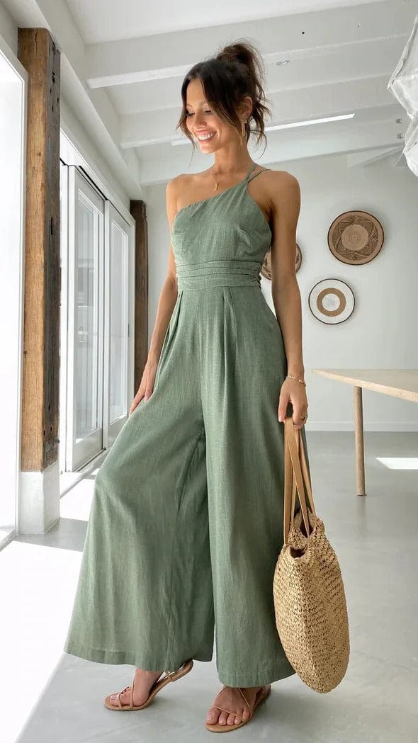 Elegant and sexy backless strapless jumpsuit 