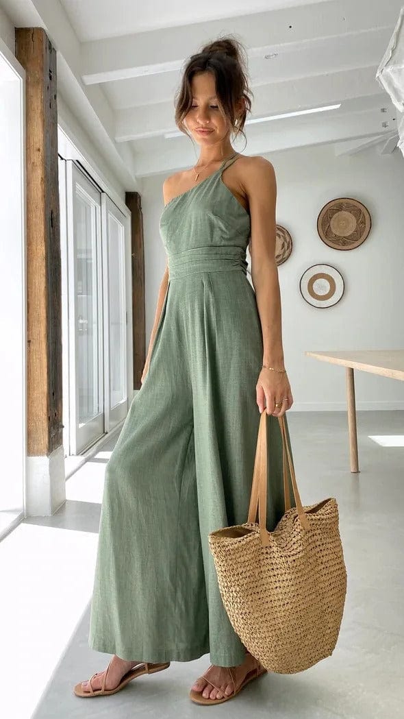 Elegant and sexy backless strapless jumpsuit 