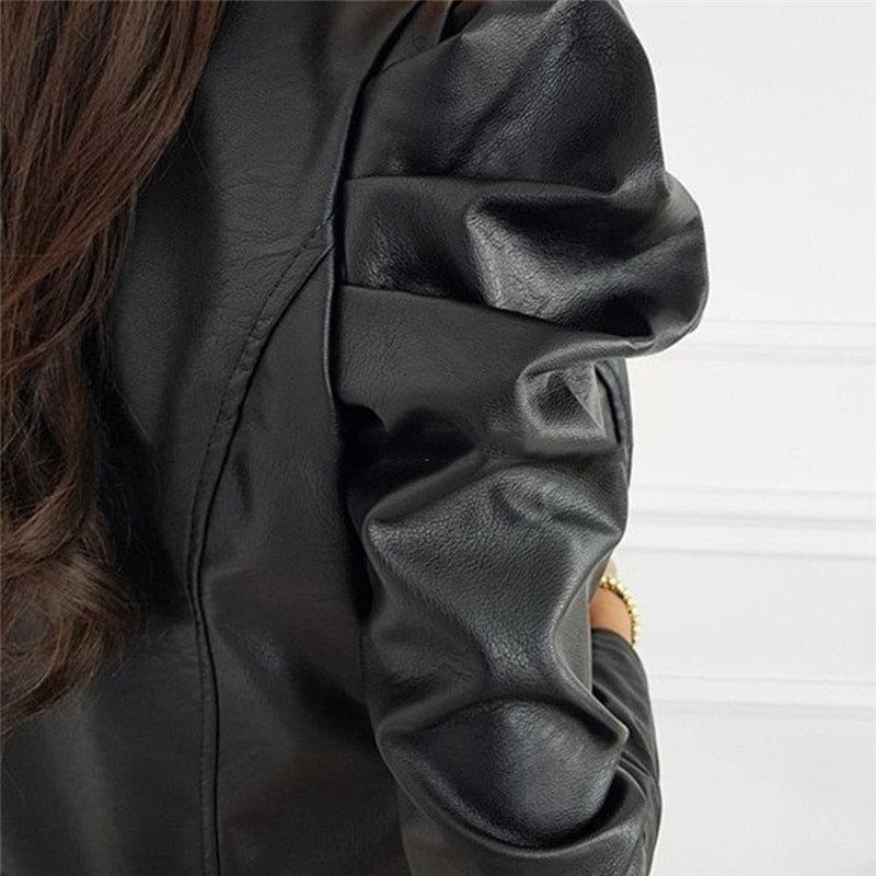 GR Jacket | Elegant short leather-look jacket for women