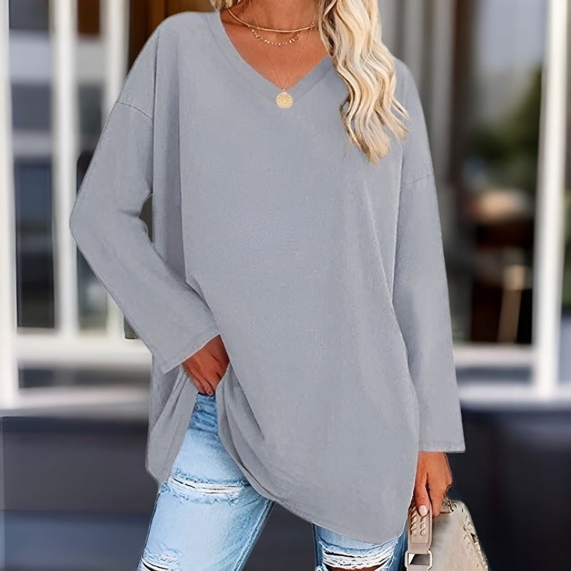 GR | Oversized V-neck sweater for women
