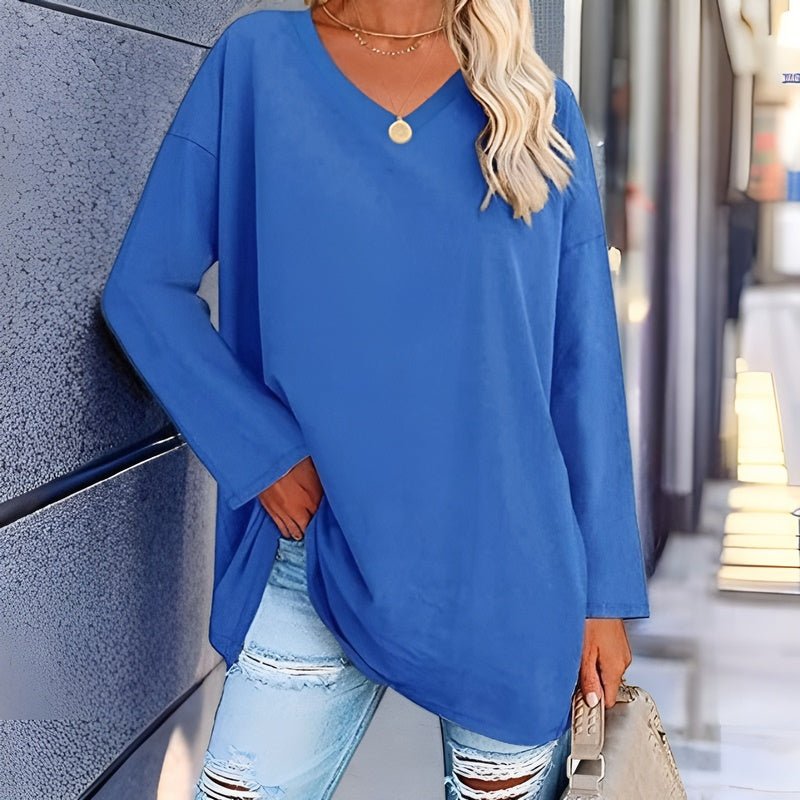 GR - Your trendy long-sleeved shirt with a V-neck for comfort