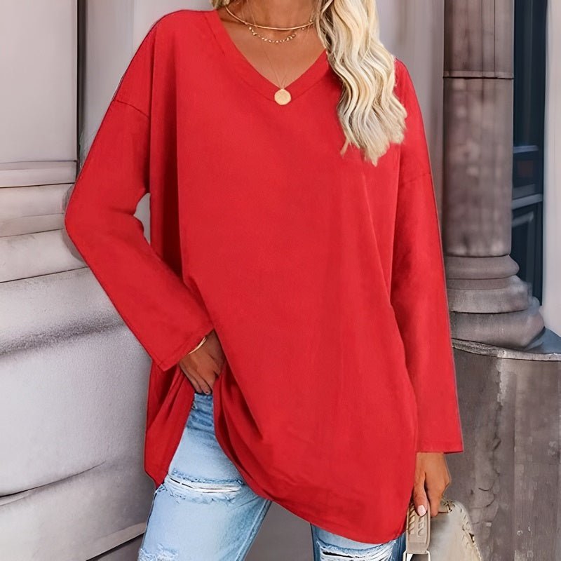 GR | Oversized V-neck sweater for women