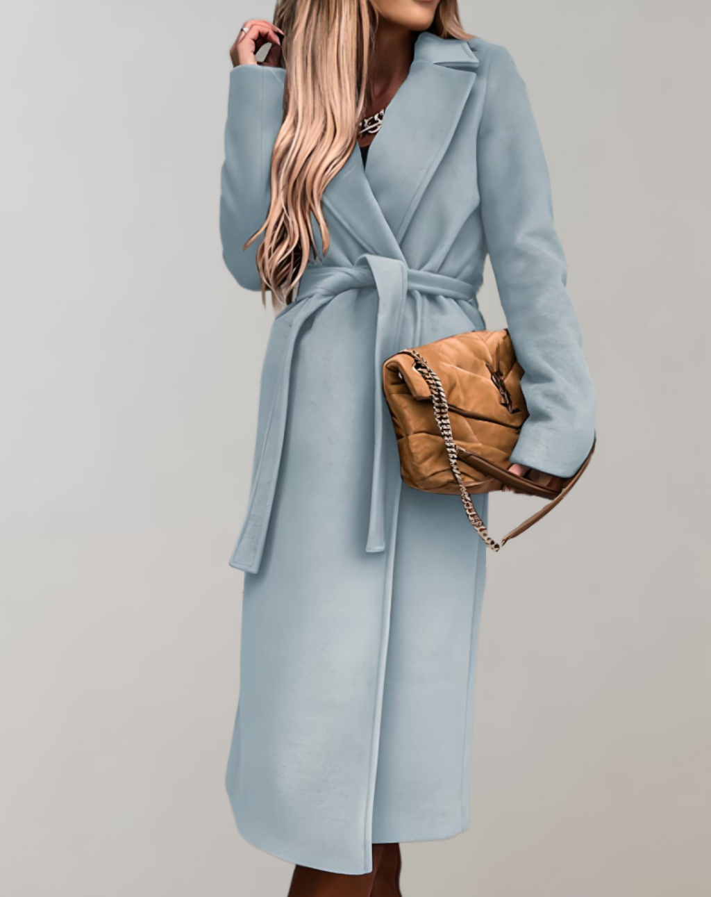 Autumn jacket for women with belt