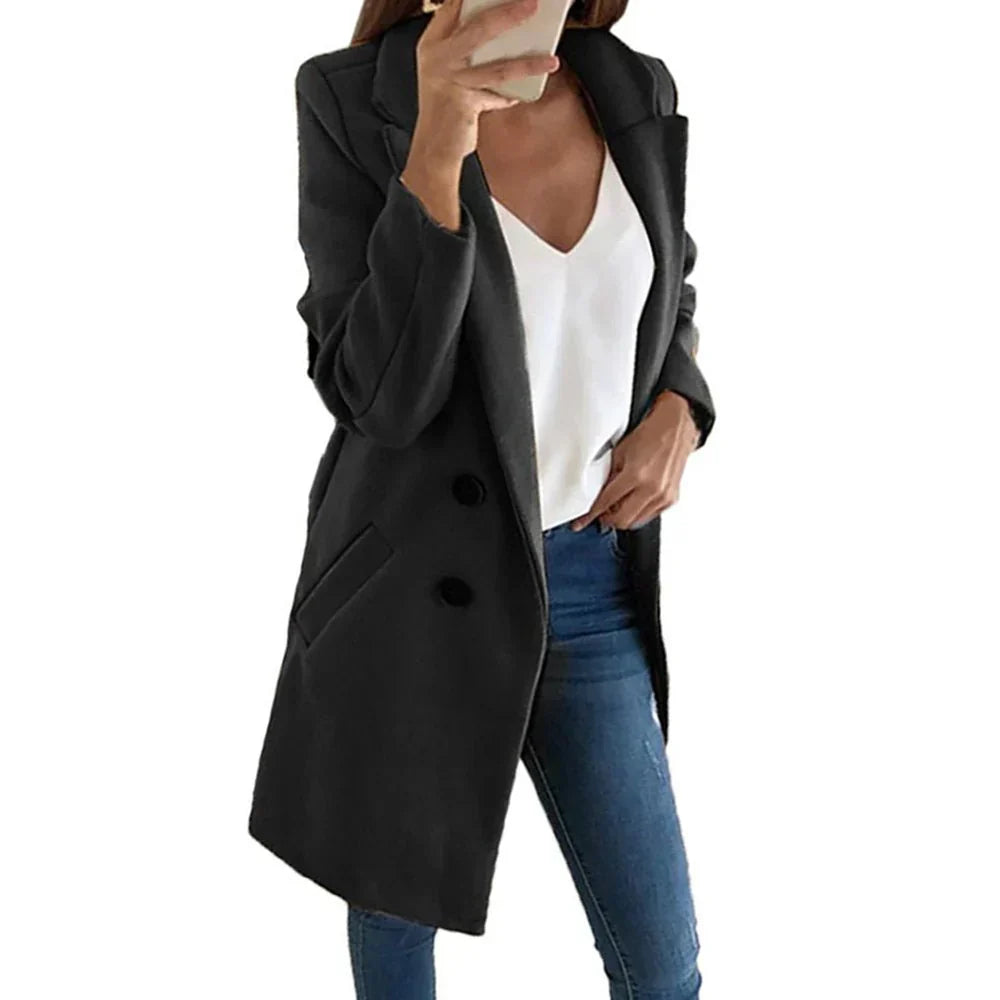 GR | Elegant long blazer coat