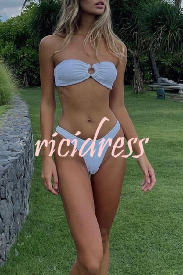 GR bandeau bikini with a ring neckline