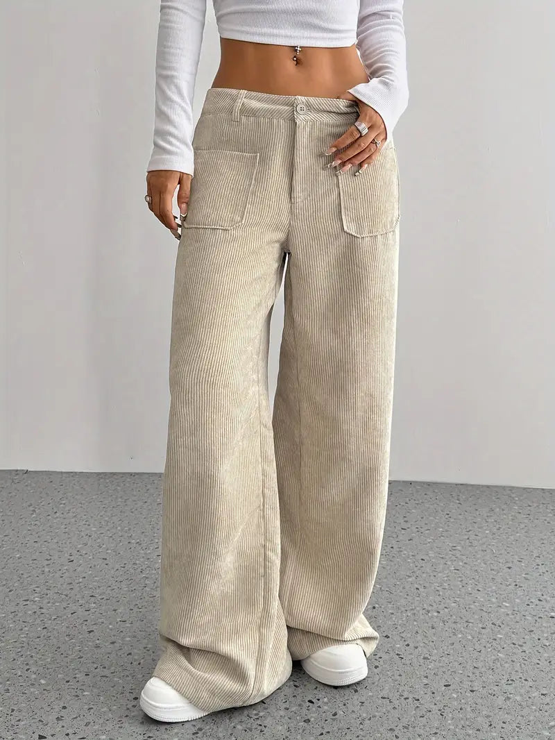 GR | Cordhose Mit Weitem Bein Für Frauen