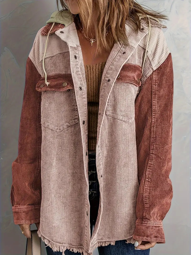 GR | Farbblock Hoodie Jacke für Damen | Perfekt für Herbst und Winter