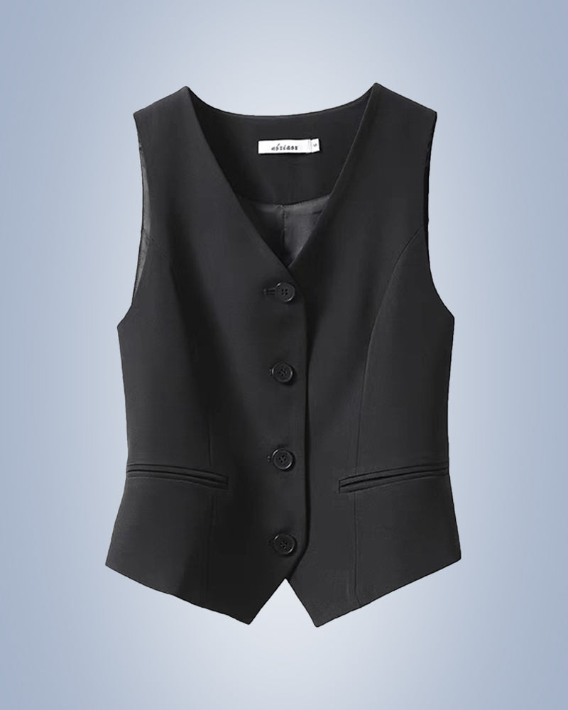GR | Solid Color Temperament Vest for Women