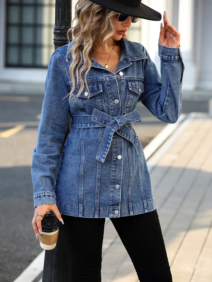 GR - Women's Denim Coat with Flap Pockets