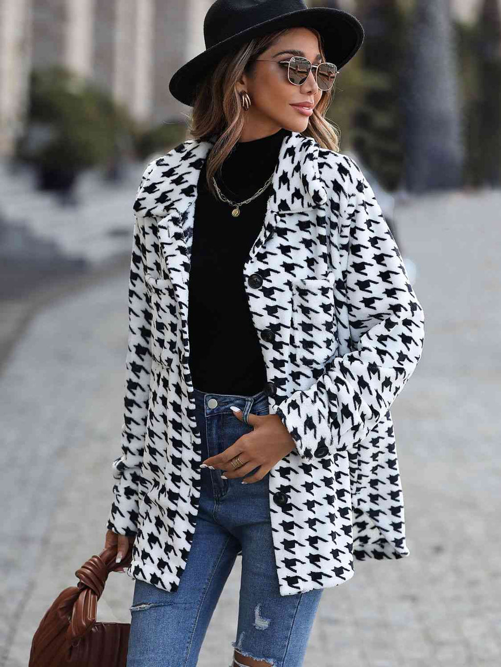 GR | Houndstooth Button Down Jacket