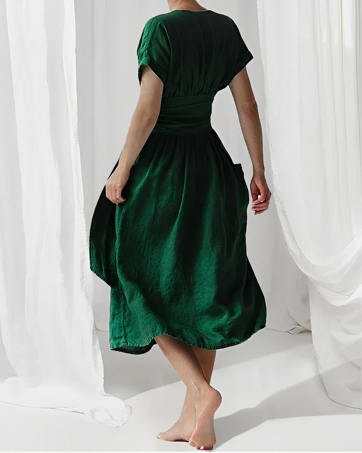 GR - Knit dress with lacing and pockets