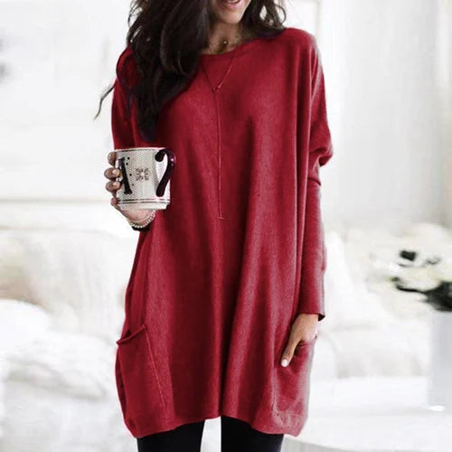 GR | Tunic with pockets - comfortable women's oversized top