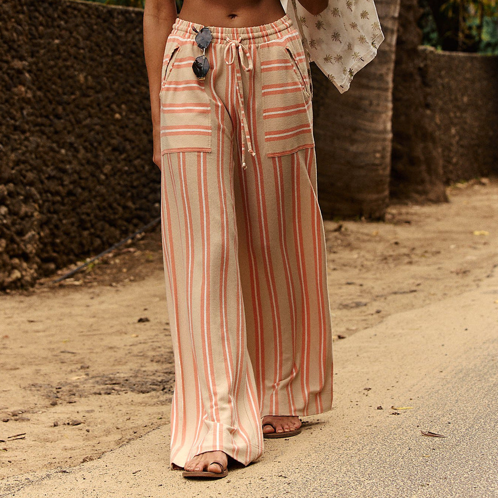 GR | Casual Striped Wide Leg Trousers for Women